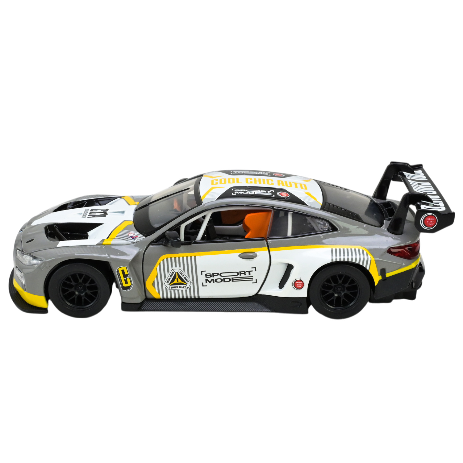 Машина металл 68715AG (48шт/2) "АВТОПРОМ",1:32 "BMW M4 GT3",батар, свет,звук,откр.двери,в коробке 18*9*8 см