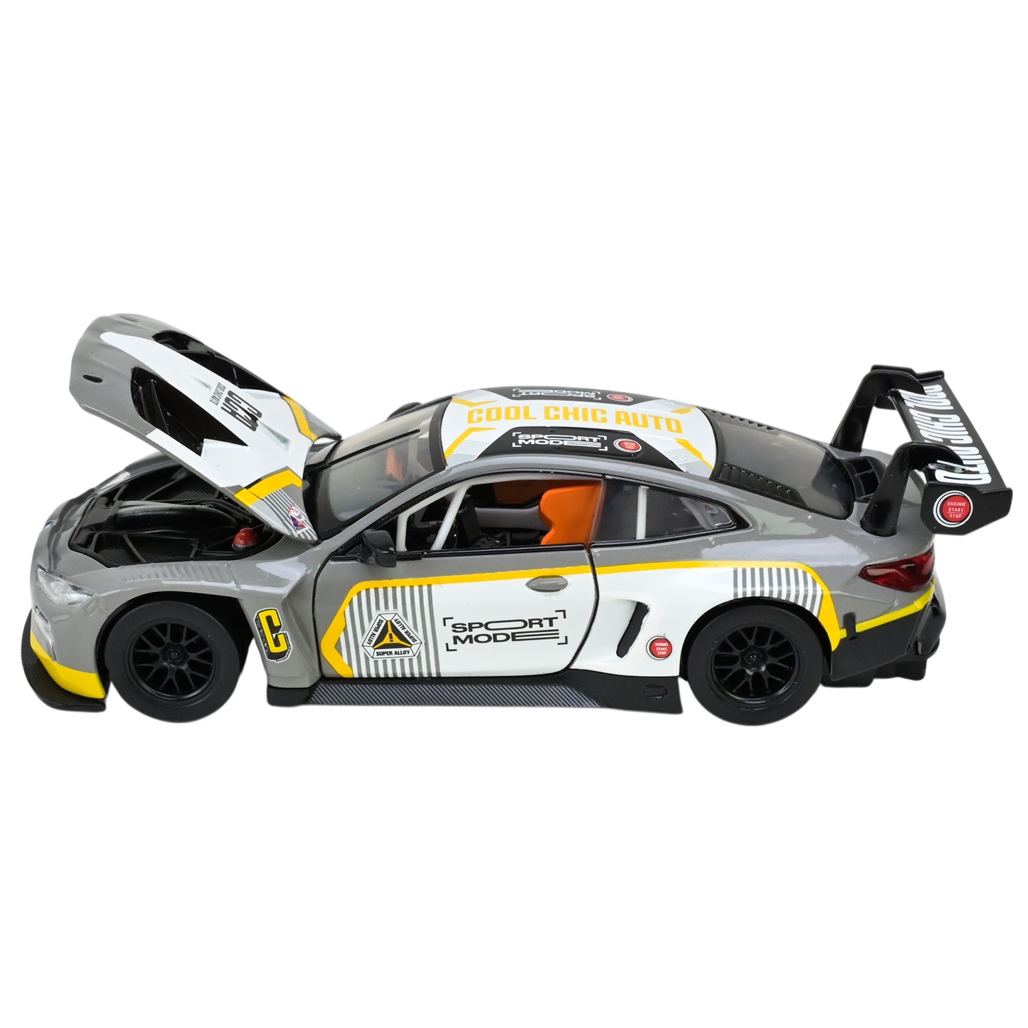 Машина металл 68715AG (48шт/2) "АВТОПРОМ",1:32 "BMW M4 GT3",батар, свет,звук,откр.двери,в коробке 18*9*8 см