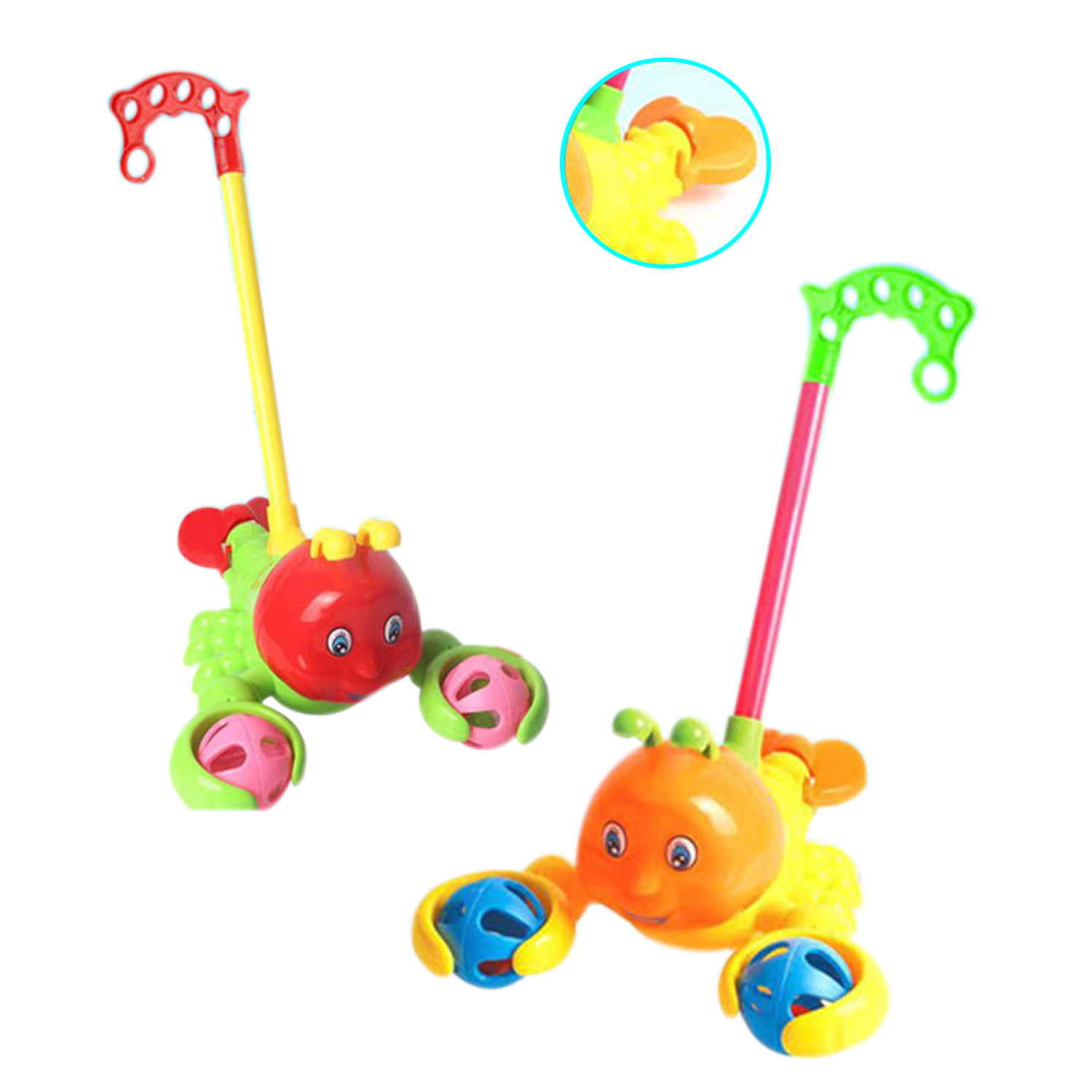 Каталочка арт. 198-13 (96шт/2) на паличці, 2 кольори мікс, довжина ручки - 38см, пакет. 21*25*14см