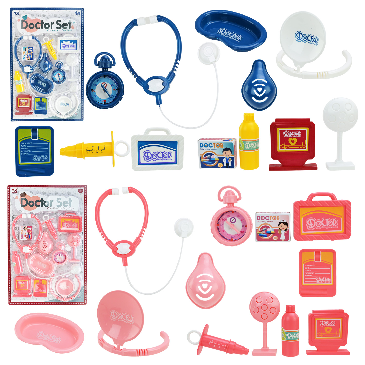Лікар набір арт. 8804A-2/8804-2 (72шт/2) мікс 2 види, шприц, стетоскоп, аксес планш. 28*4,5*43см