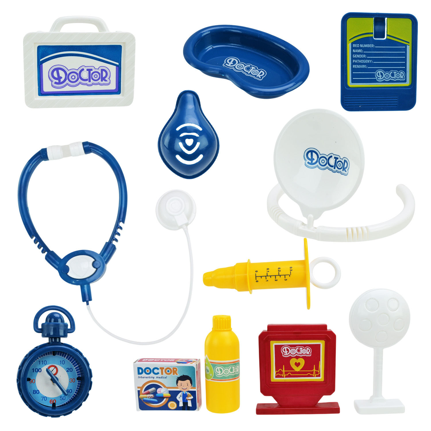 Лікар набір арт. 8804A-2/8804-2 (72шт/2) мікс 2 види, шприц, стетоскоп, аксес планш. 28*4,5*43см