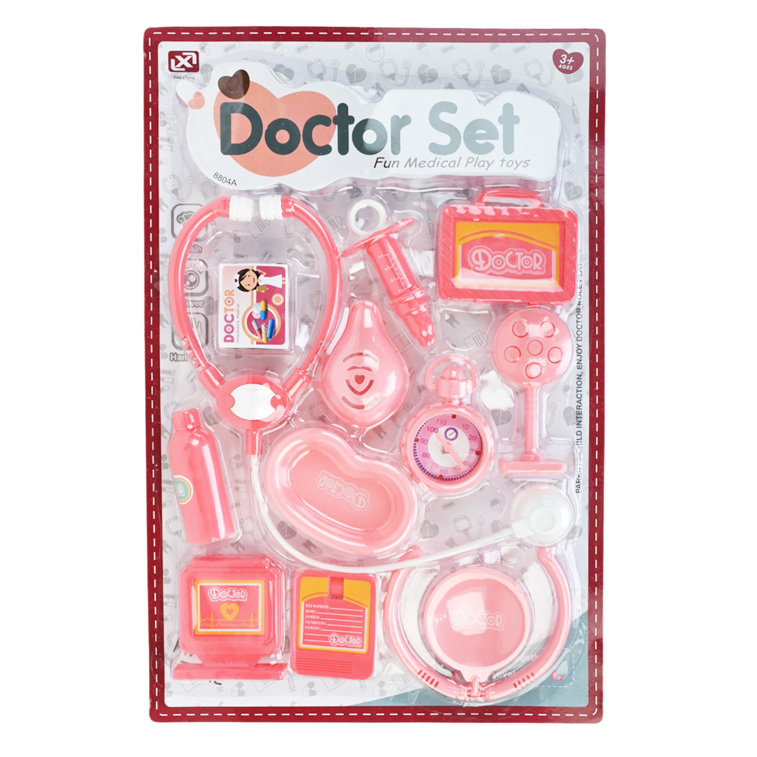 Лікар набір арт. 8804A-2/8804-2 (72шт/2) мікс 2 види, шприц, стетоскоп, аксес планш. 28*4,5*43см