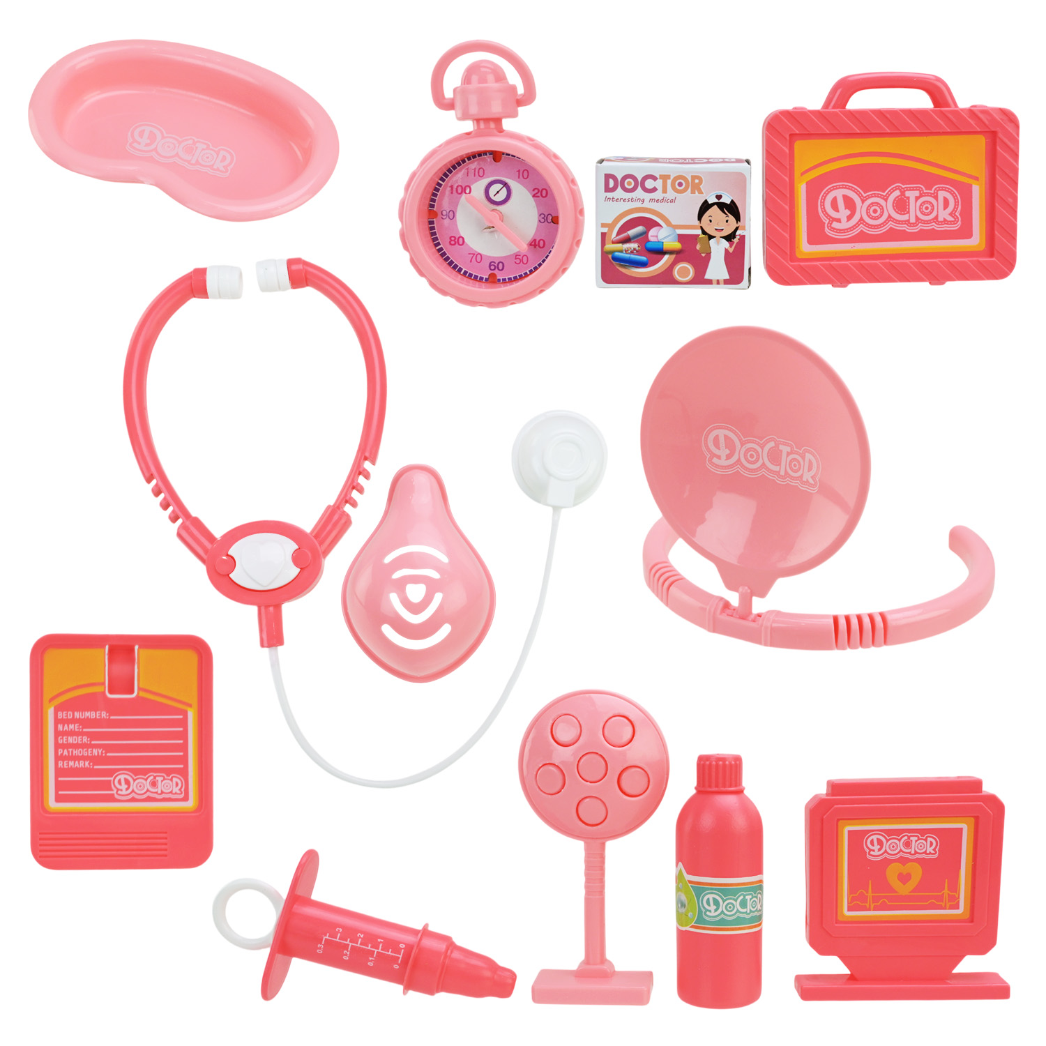 Лікар набір арт. 8804A-2/8804-2 (72шт/2) мікс 2 види, шприц, стетоскоп, аксес планш. 28*4,5*43см