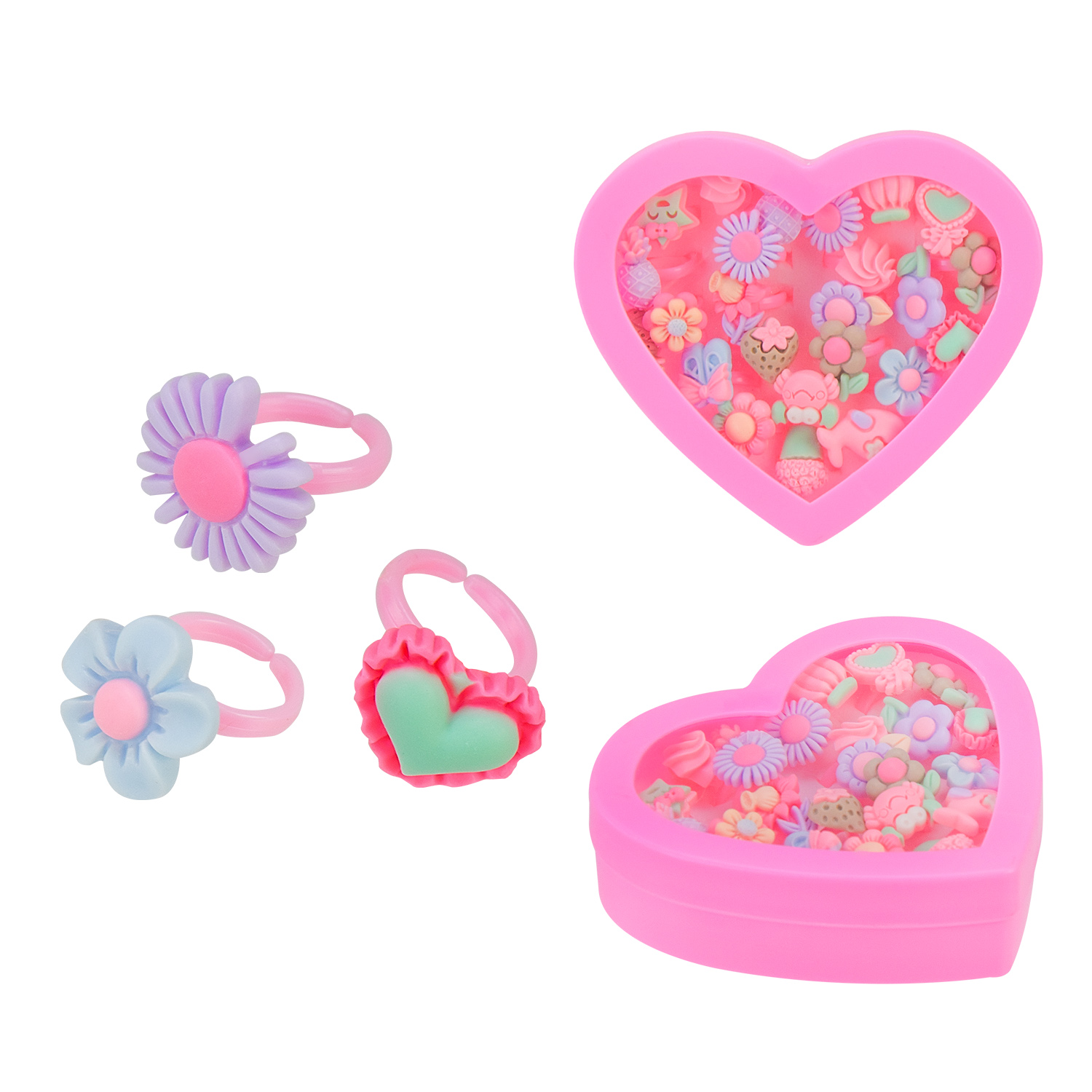 Набір прикрас арт. B4339 (100шт) набір каблучок(24 шт в коробці)ціна за 24 каблучки короб. 11см