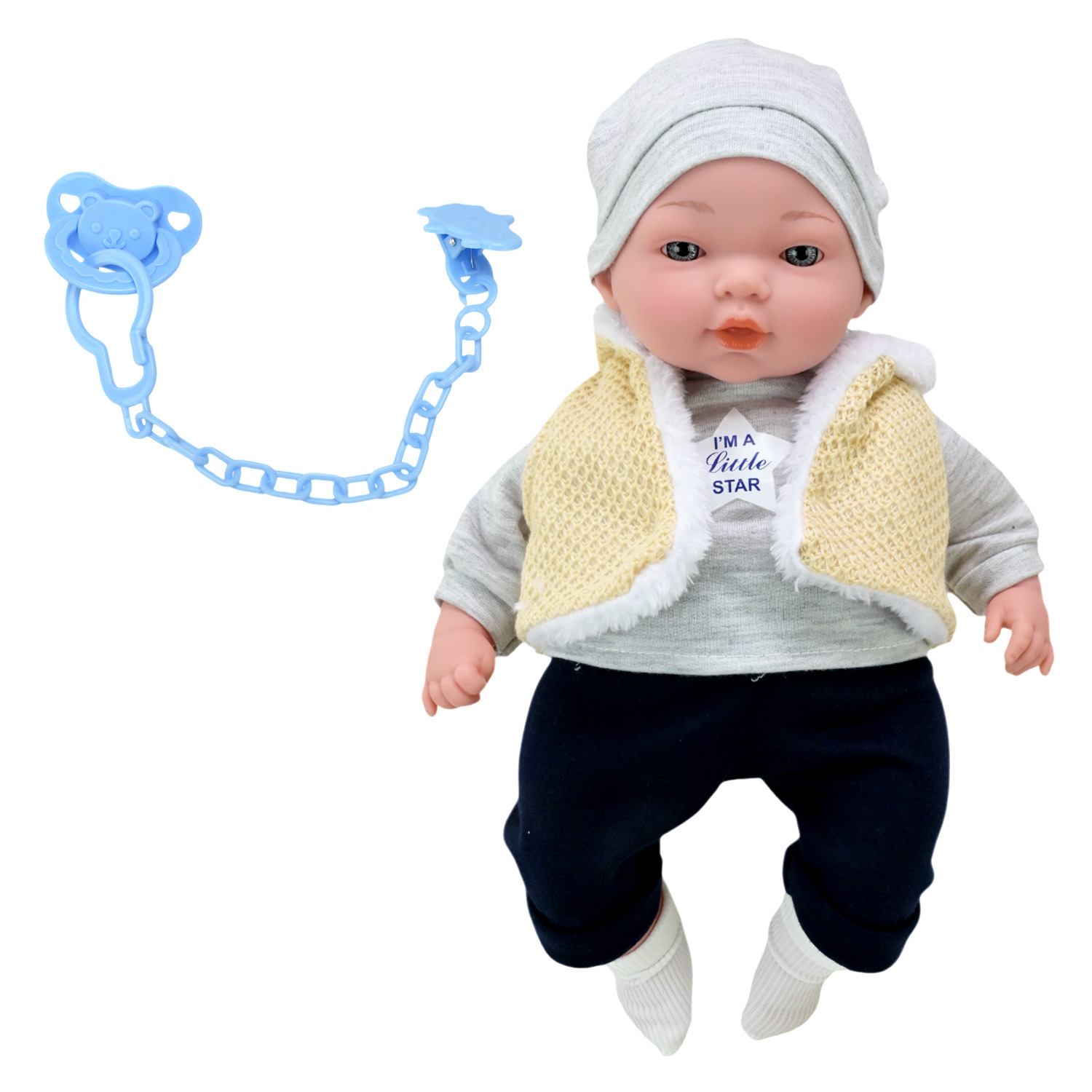 Пупс "Чудо Малюк" арт. PL-524-103 (12шт) м'яконабивний, муз короб. 37*10,5*23см