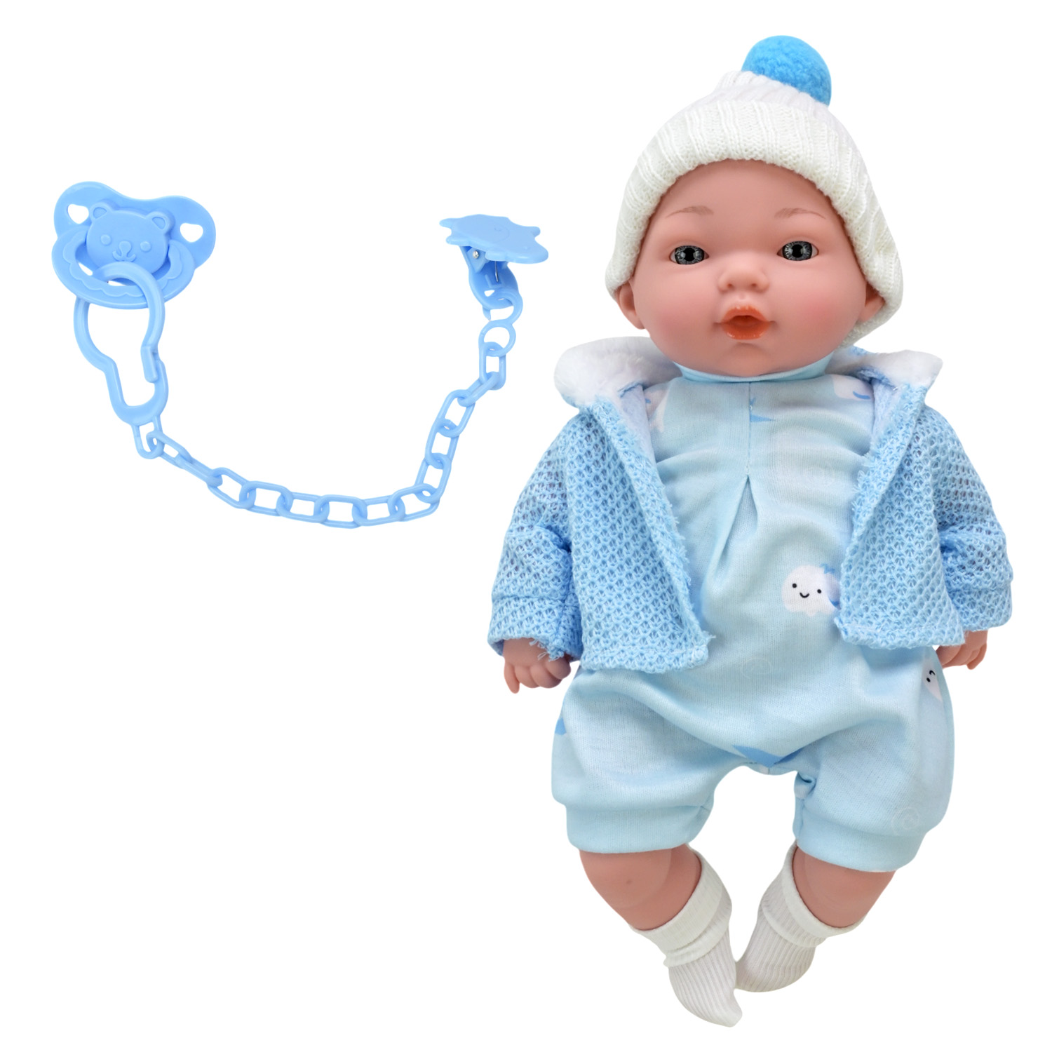 Пупс "Чудо Малюк" арт. PL-524-104 (12шт) м'яконабивний, муз короб. 37*10,5*23см