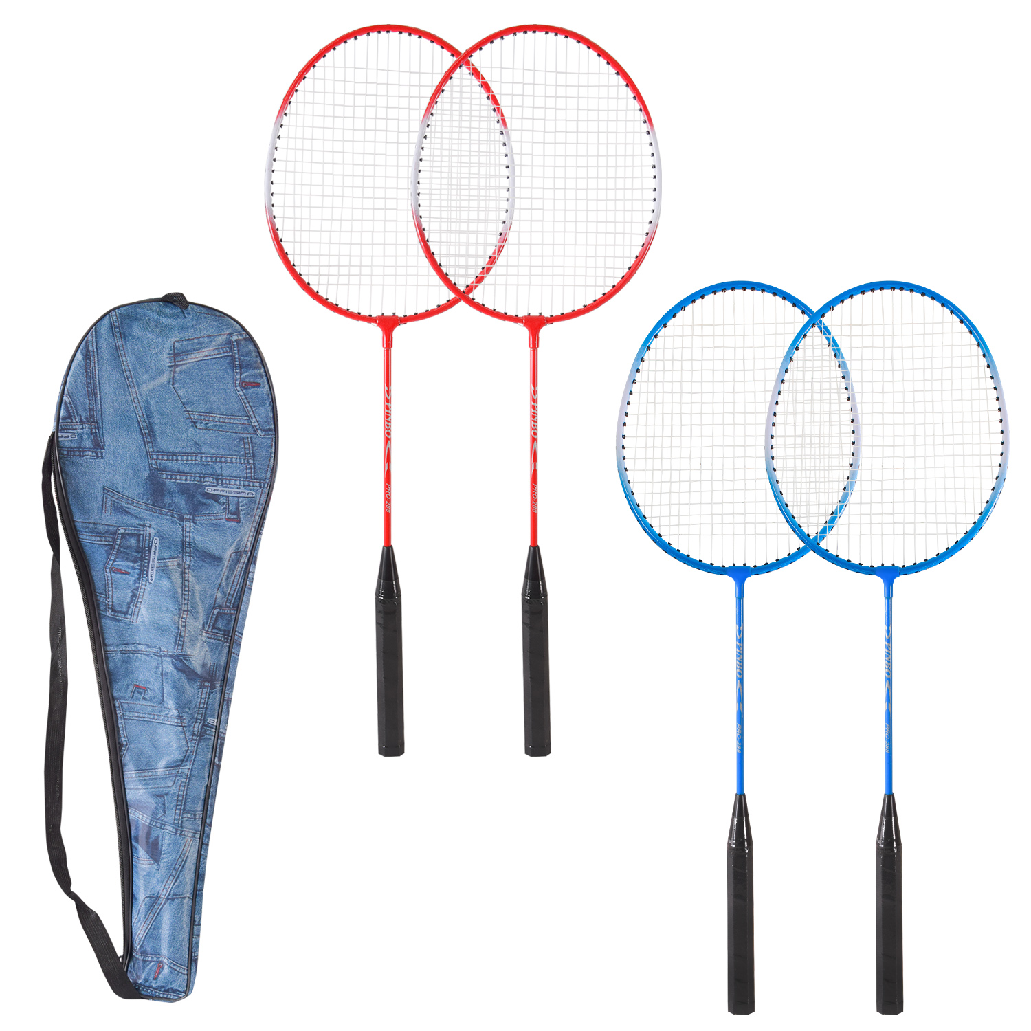 Бадмiнтон арт. BD24156 (50шт) 2 ракетки,2 кольори у чохлі 65 см
