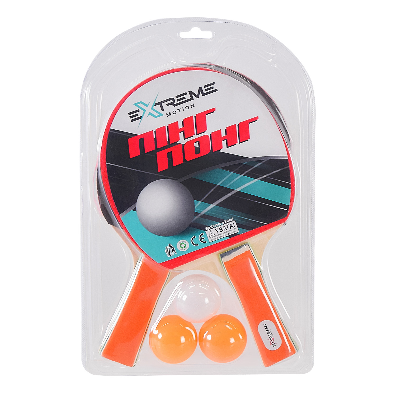 Теніс настільний арт. TT24174 (50шт) 2 ракетки, 3 м'ячики, в слюді,товщина 9 мм