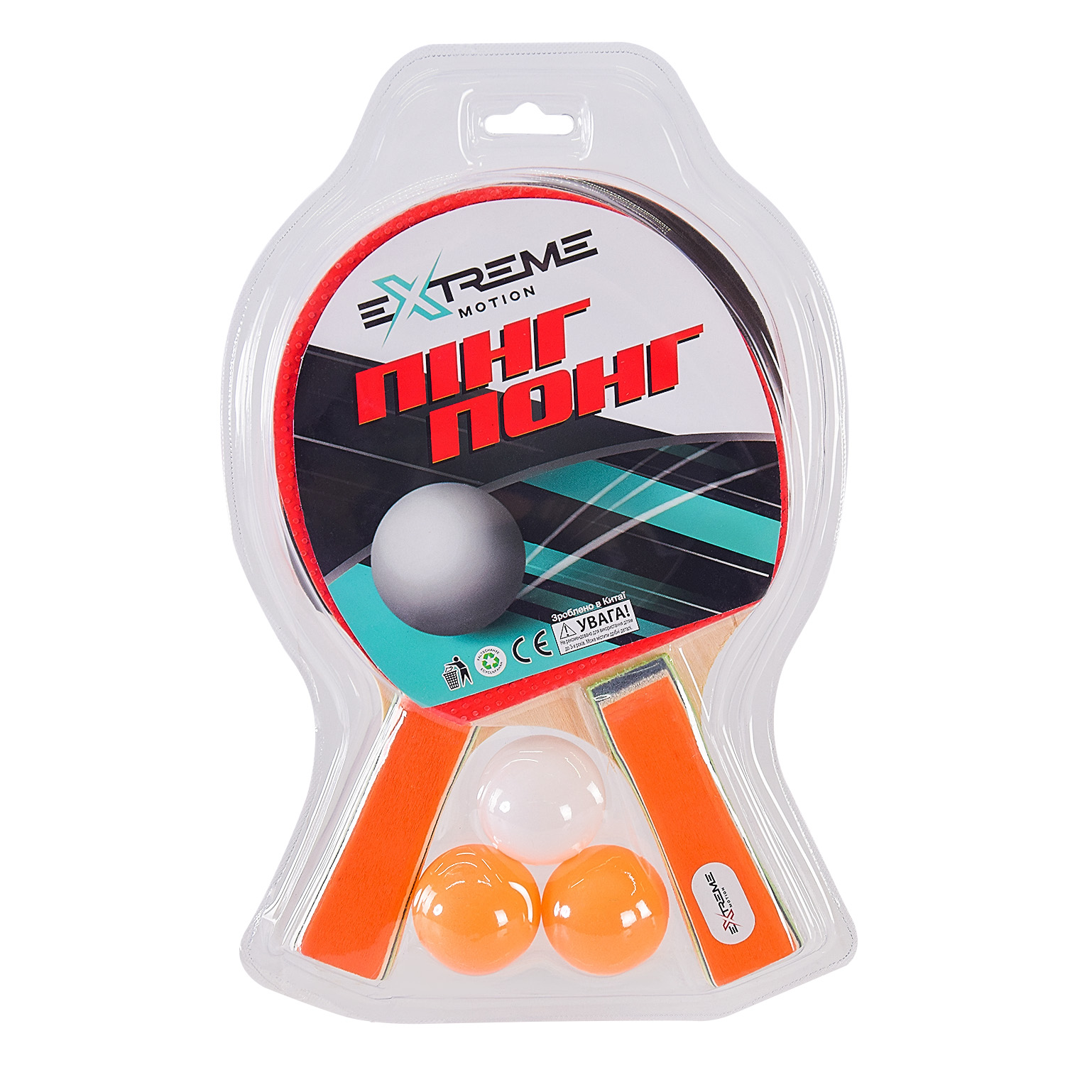 Теніс настільний арт. TT24176 (50шт) 2 ракетки, 3 м'ячики, слюда, товщина 7 мм
