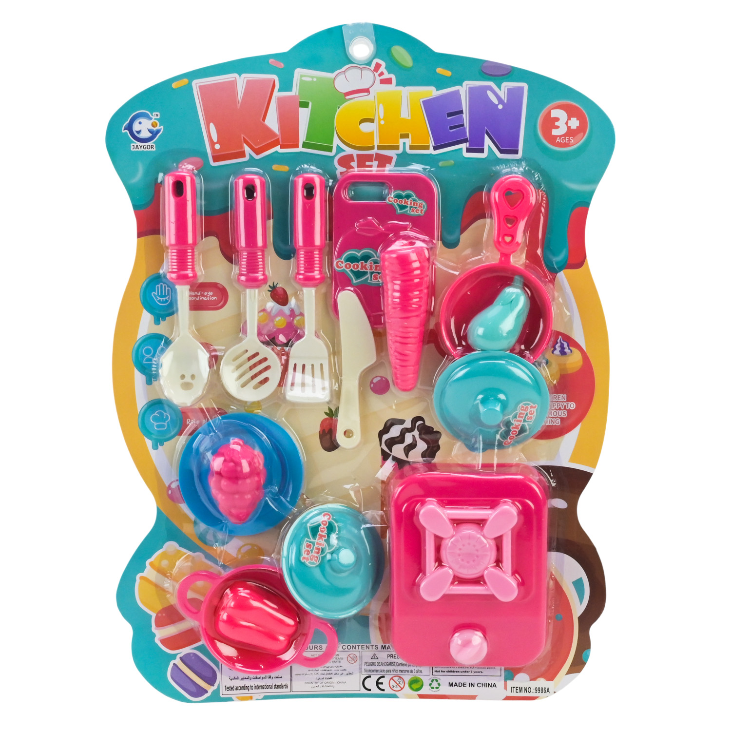 Кухня набір арт. 9986A (120шт/2) плита, посуд, аксес планш.32*4*43 см