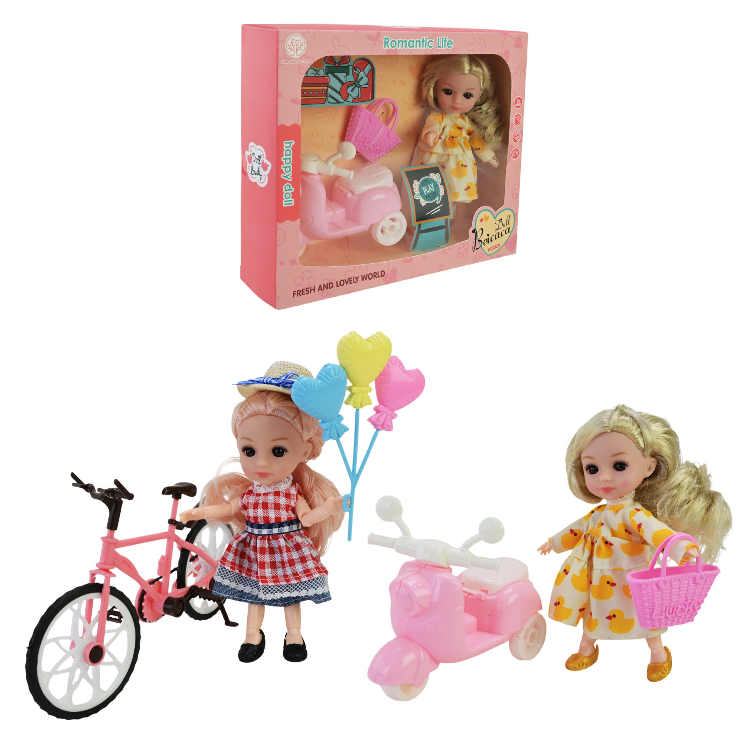 Лялька арт. 6878-3 (72шт/2)   мал, мікс 2 види, з аксес короб. 25*6*20см