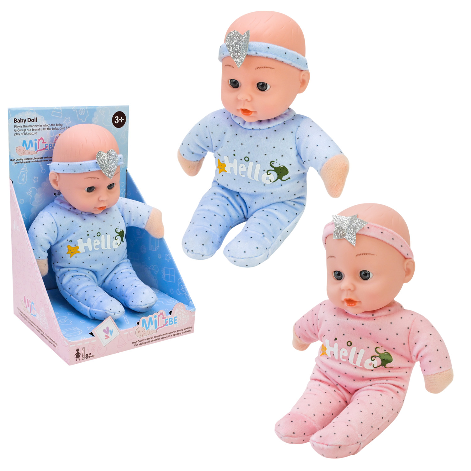 Пупс арт. 801-107 (144шт/2)   мікс 2 колори короб. 13*11*17см