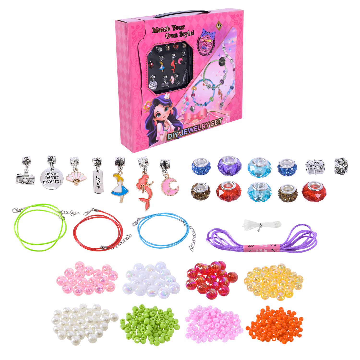 Аксесуари для дівчат арт. A62690 (60шт)   набір для створення прикрас короб. 28*5*25 см