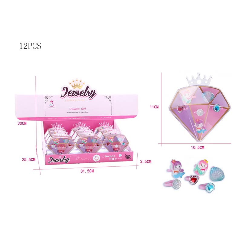 Набір аксесуари для дівчат арт. A096-2 (216шт/2)   набір кілець, у д.б. (18 д.б*12 шт) ціна за 1 шт дисп.бокс. 34*21*12см