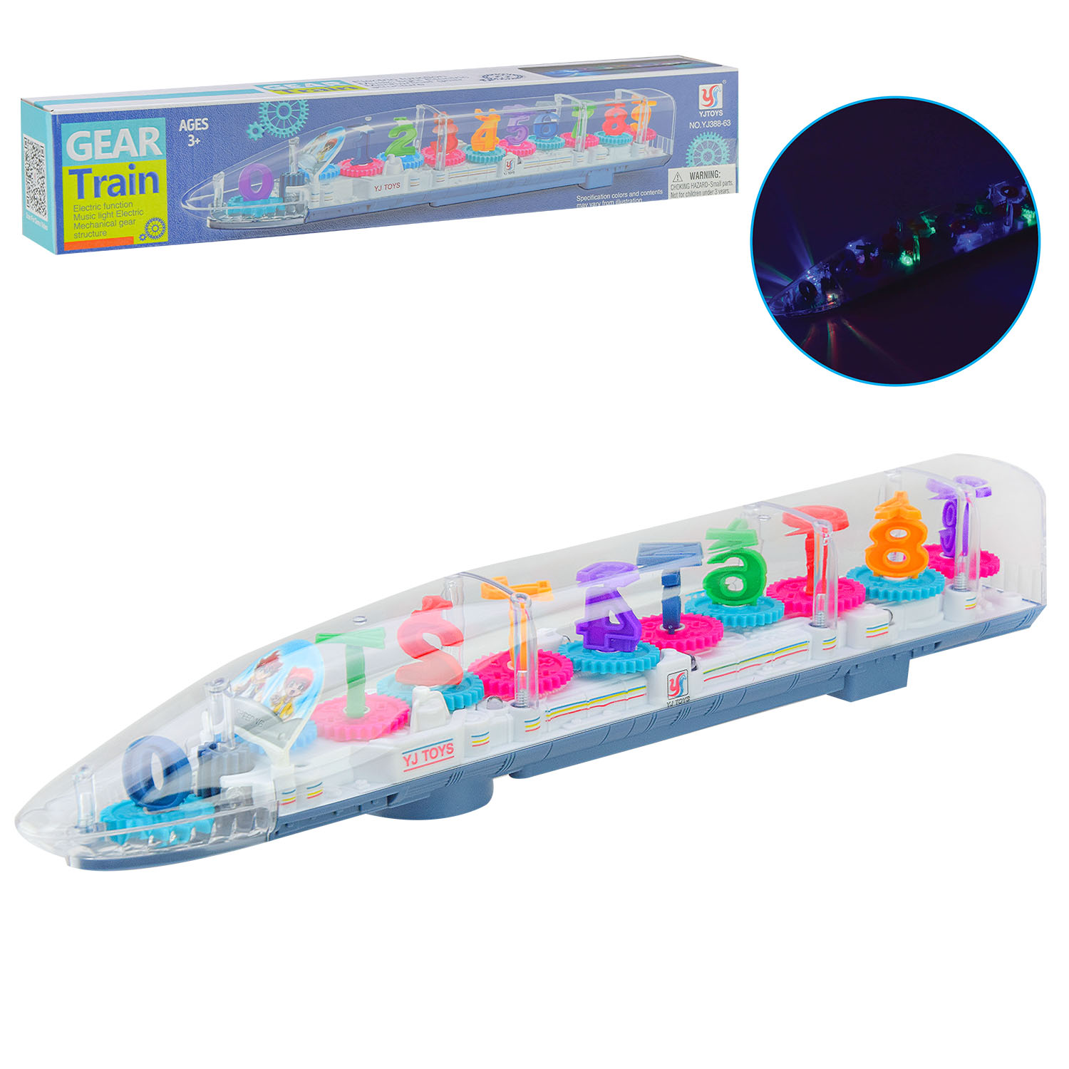 Поїзд арт. YJ388-63 (96шт/2) батар. світ., короб. 37,8*5,6*7,2см