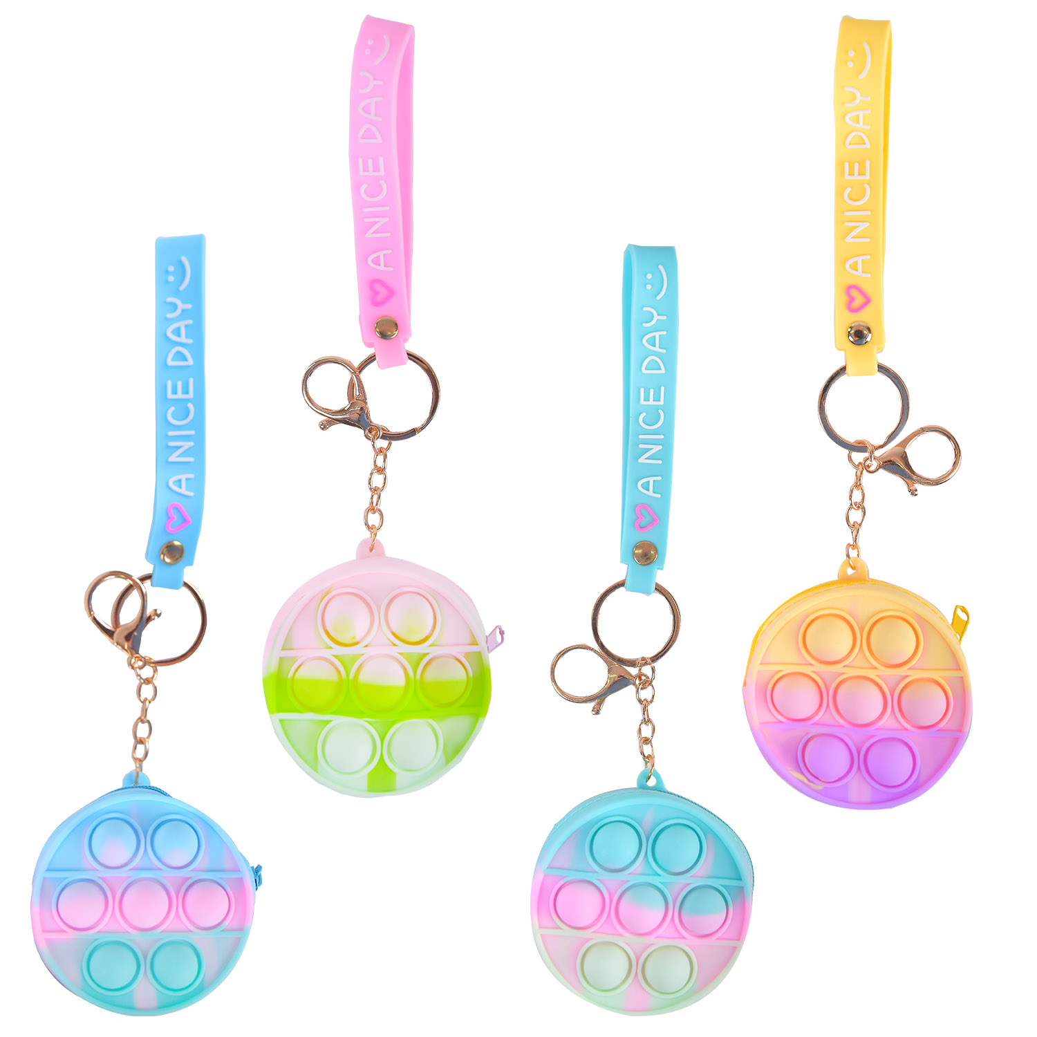 Гаманець силікон. арт. С44411 (200шт) брелок, 4 кольори мікс, р-р гаманця 7*6*3 см