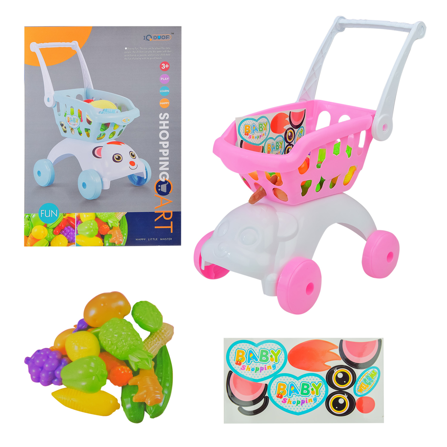 Супермаркет набір арт. Z151 (24шт)  візок, продукти, аксес, короб. 34,5*24*17,5 см