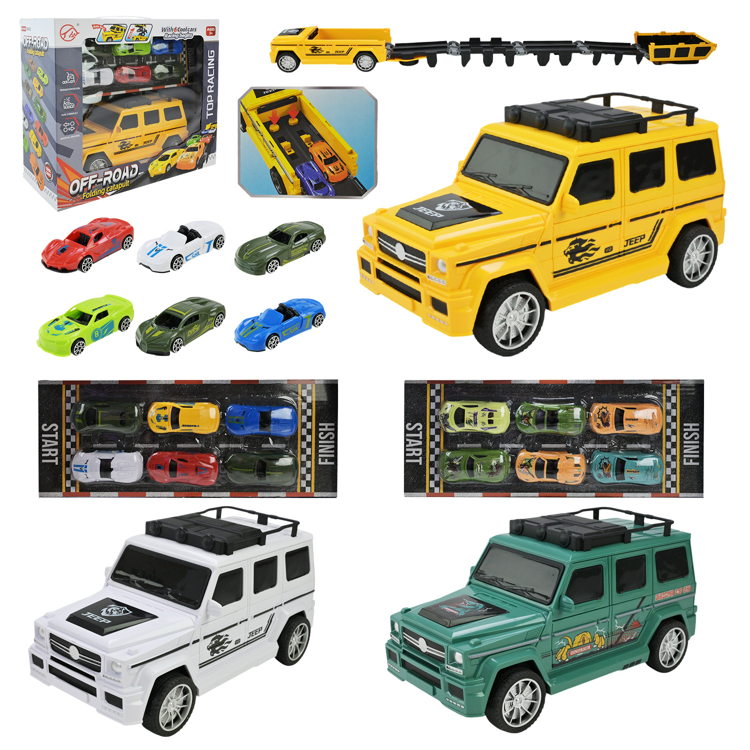 Трейлер арт. 399-1/400-1 (24шт/2) 3кольора, машинки в наборі, короб. 32*14*29см