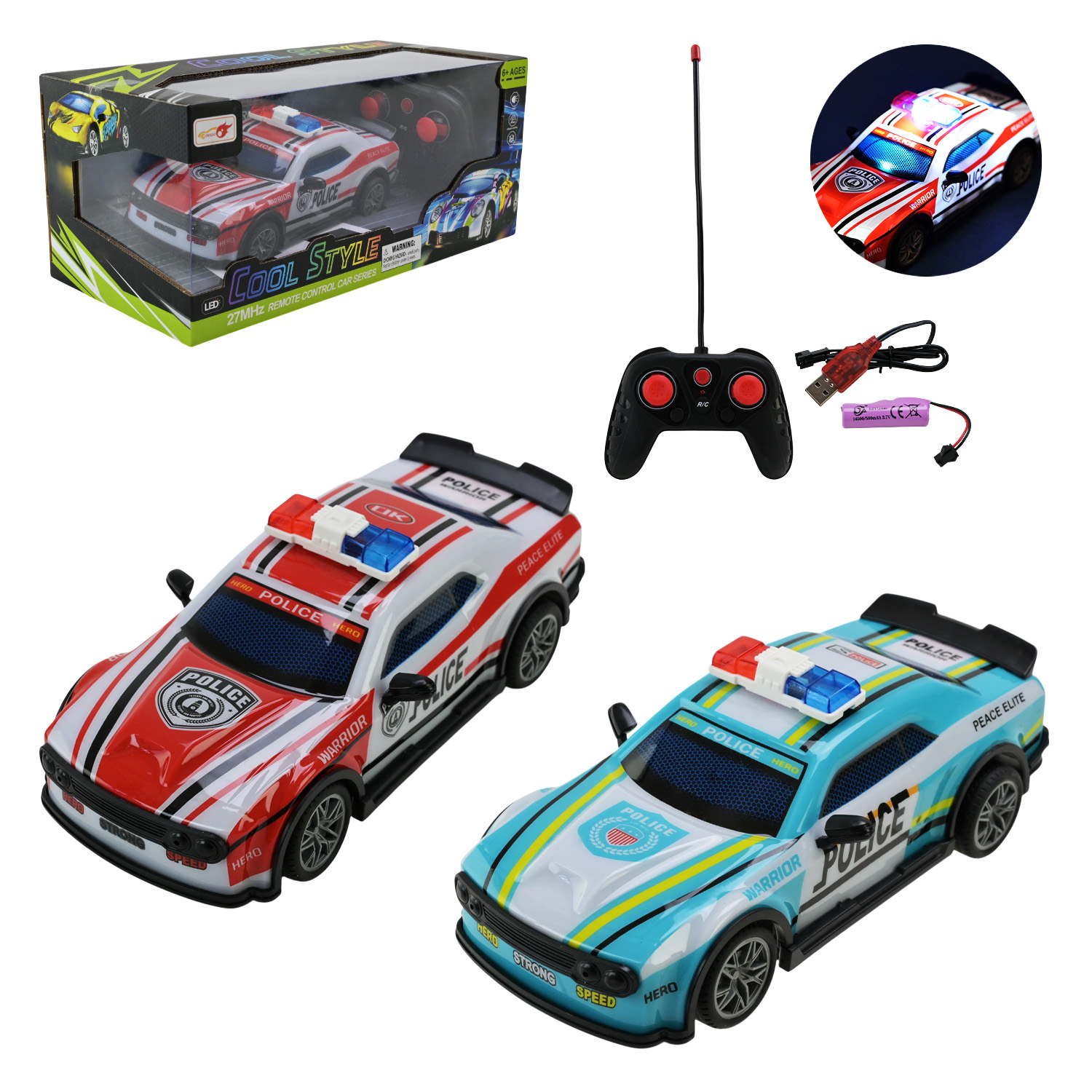 Машина р/к арт.  998-4C (60шт/2) аккум. 2кольора,світло,звук, короб. 28*13,5*12см