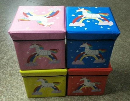 Кошик-скриня для іграшок арт. CLR607 (30шт) 4 види, з кришкою, р-р іграшки 31*31*31см,пакеті 31*4см