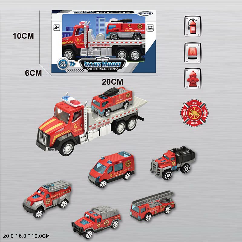 Трейлер  мет. з машинками арт. F20-5 (192шт/2)  батар., короб. 20*10*6см