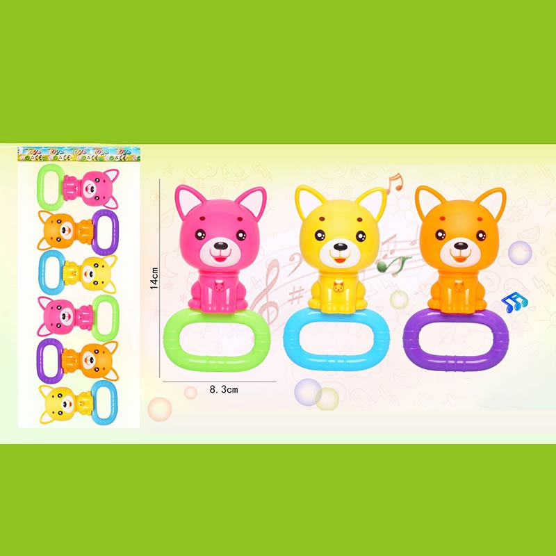 Брязкальце у ручку арт. 3288-C2 (120шт/2) 3 кольори мікс р-р 14*8,3см, по 6 шт в пакет. 30*17см/ціна за пакет/