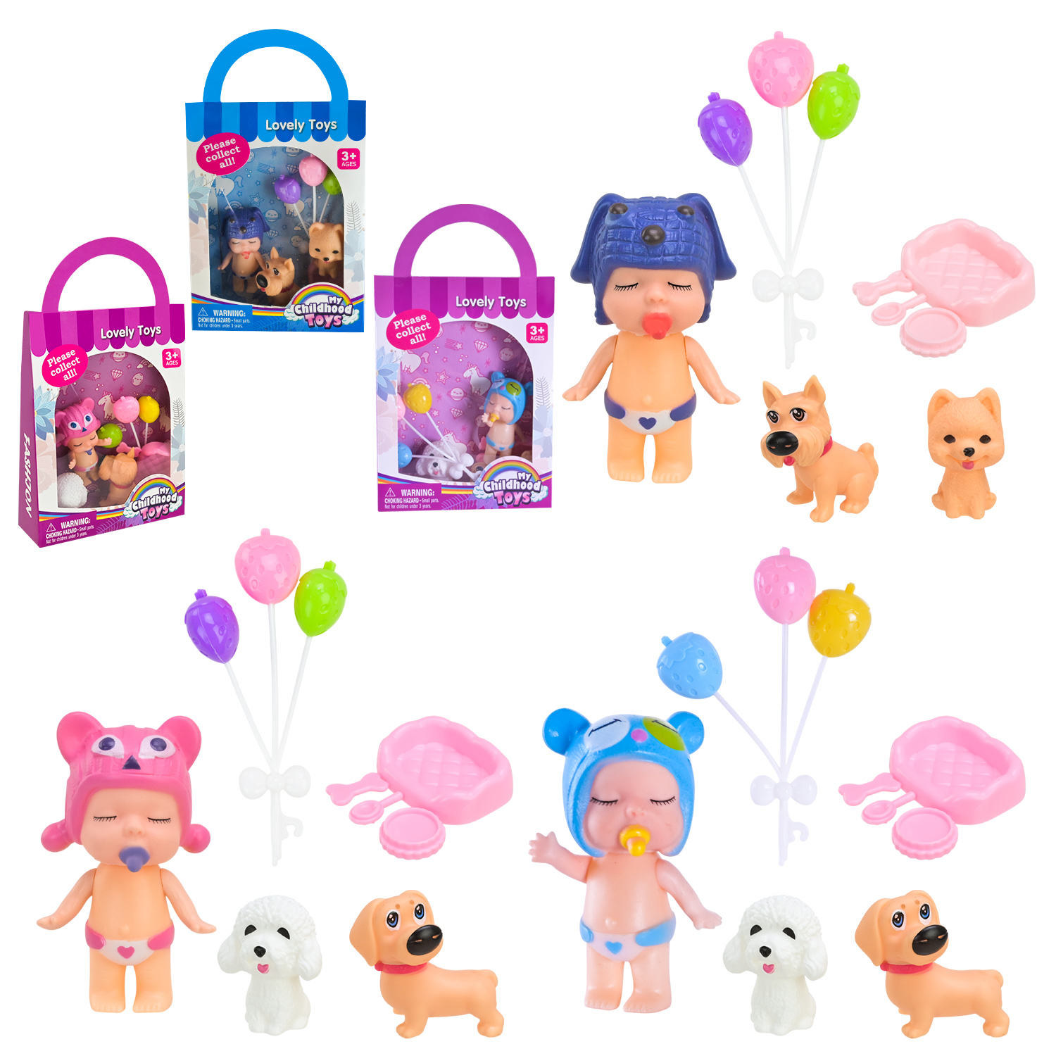 Лялька арт. HF1063 (240шт/2)   мікс 3 види, аксес короб. 26*15*5см