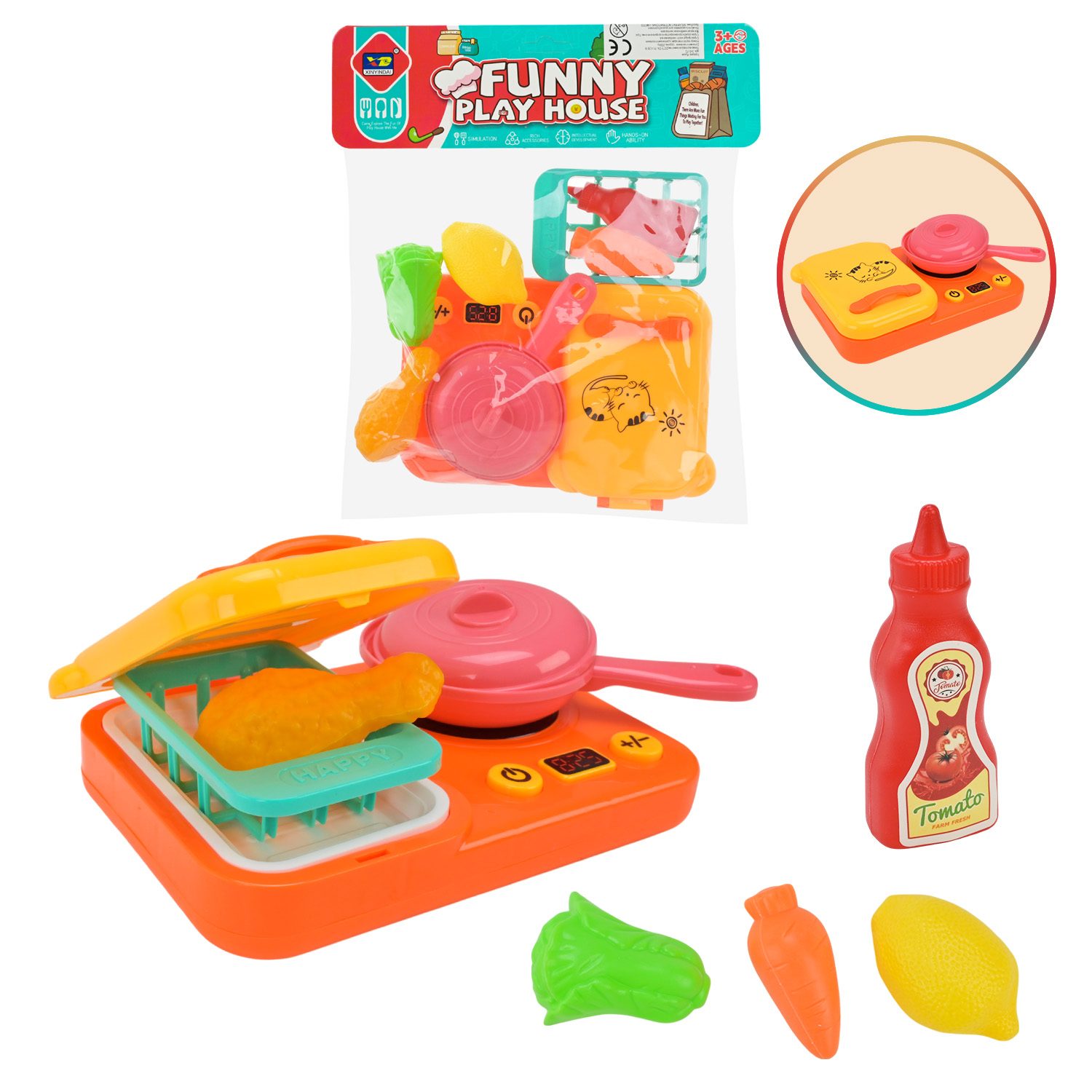 Кухня арт. 345-7C (108шт/2) плита, продукти, мийка пакет 26*5*25 см