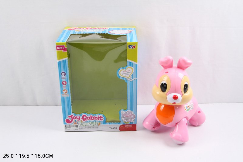 Тварина муз. заєць арт. 260 (36шт) 2 кольори,світ, звук,короб. 25*19,5*15см