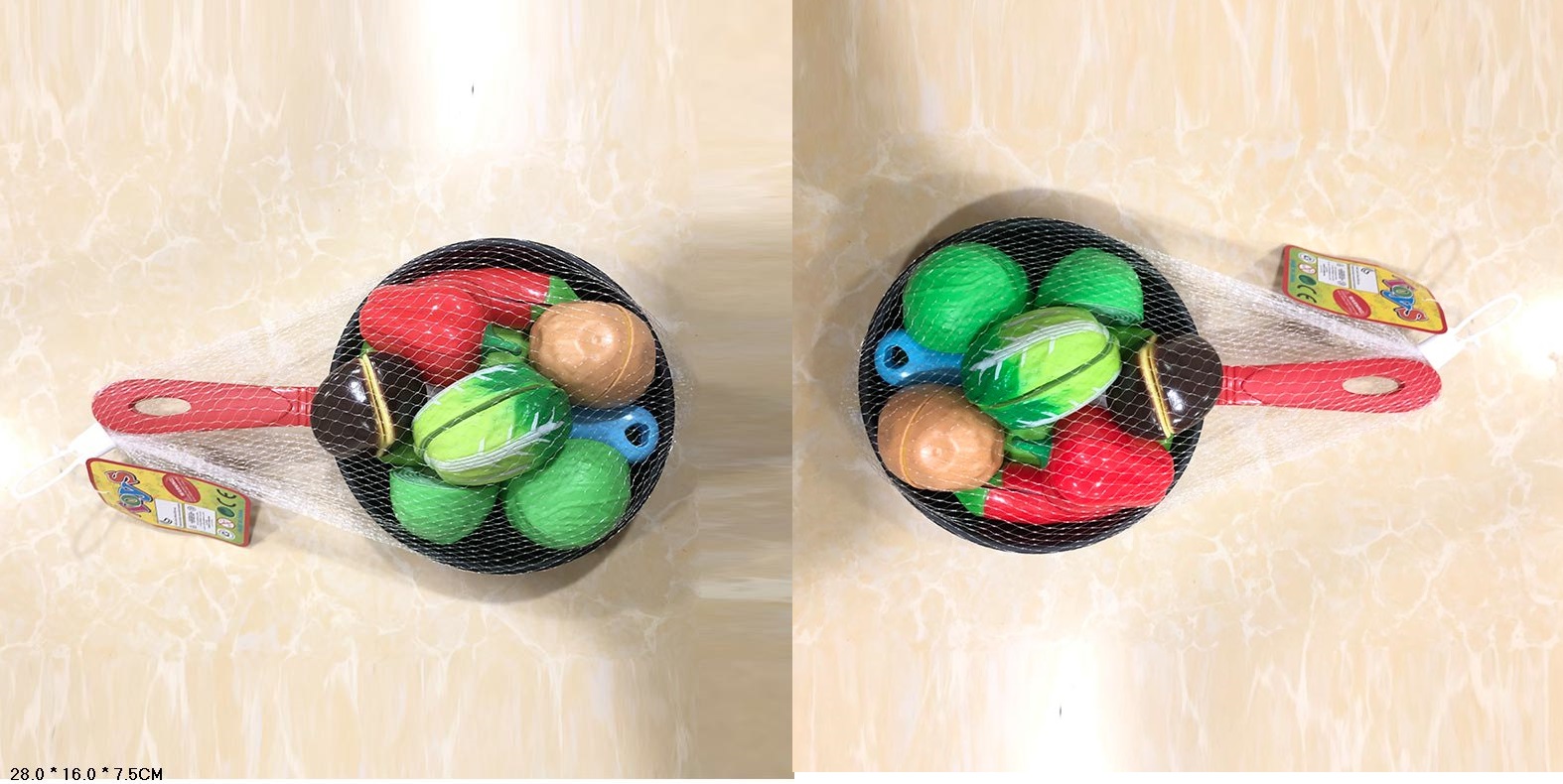 Продукти арт. CH1501-12/10 (96шт/2)   мікс 2 види, набір овочів у петельні пакет 28*16*7,5см