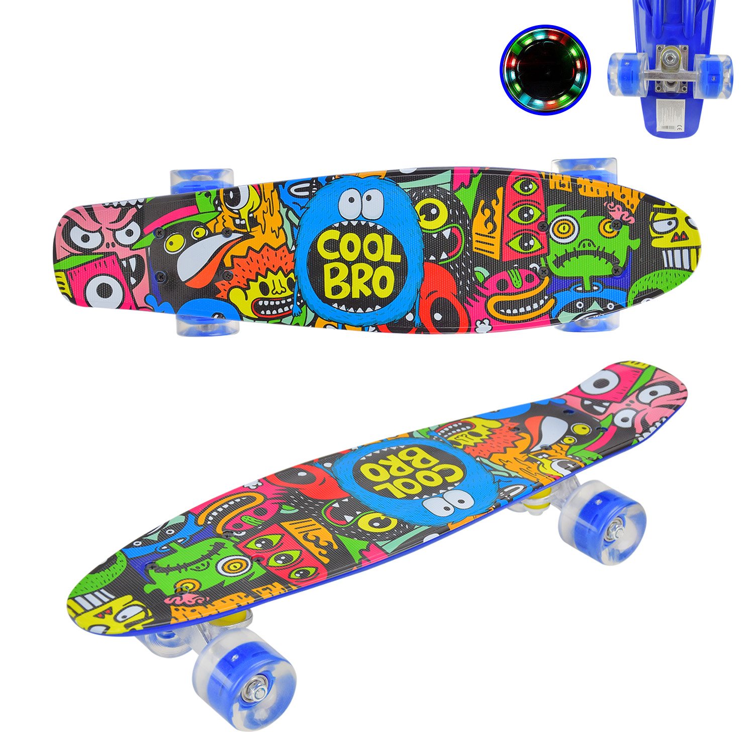 Пенні борд арт. SC20411 (8 шт) 56*15 см колеса PU світло, одностор. принт