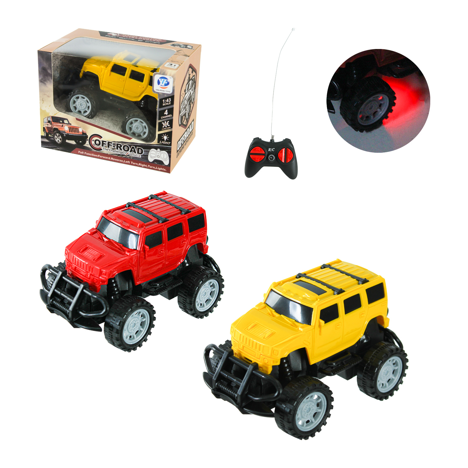 Машина р/к арт. 789-101B (120шт/2) батар.,2кольора,свет, короб. 15,5*10*11,5см