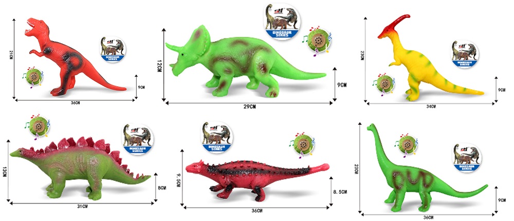 Тварини арт. SDH359-14 / 5/6/7/8/9 (96шт/2) 6 мікс, динозаври, звук, розмір ізд.29см