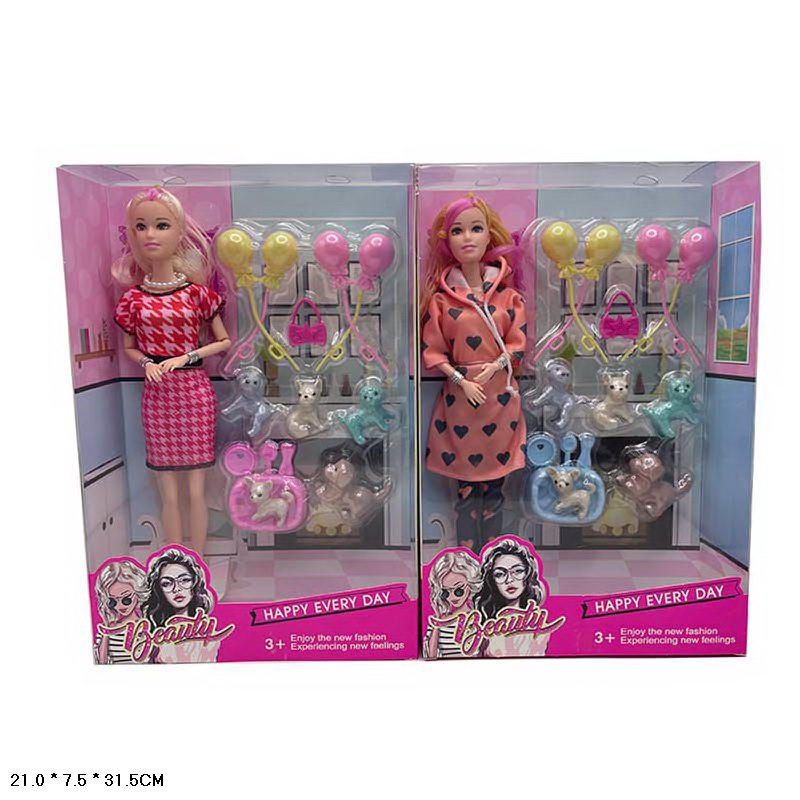 Лялька арт. HY08G (72шт/2) мікс 2 вида,  з пітомцями та аксес короб. 21*7,5*31,5см