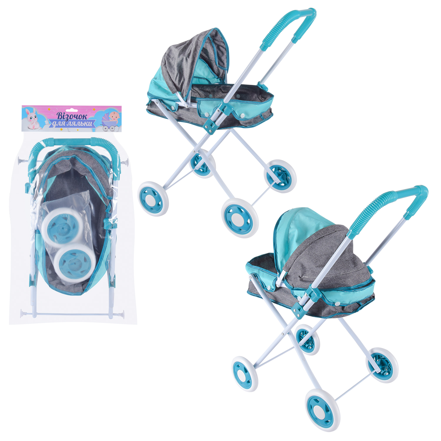 Візочок арт. 918D-15 (24шт/2) для ляльки, зимова р-р візочка 36*48*57 пакет 36*60см