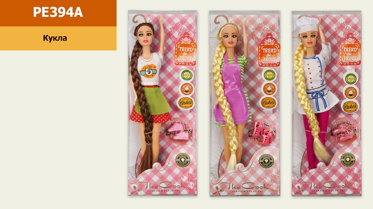 Лялька арт. PE394A (144шт/2) 3 види,повар, з взуттям, р-р ляльки- 29 см, короб..12*5,5*32 см