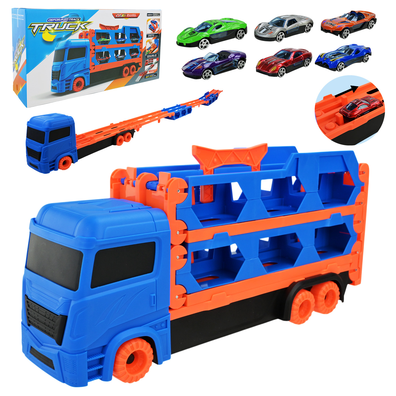 Трейлер арт. MF-66888 (6) (24шт) 6 машинок, у кор. 38*11*19см