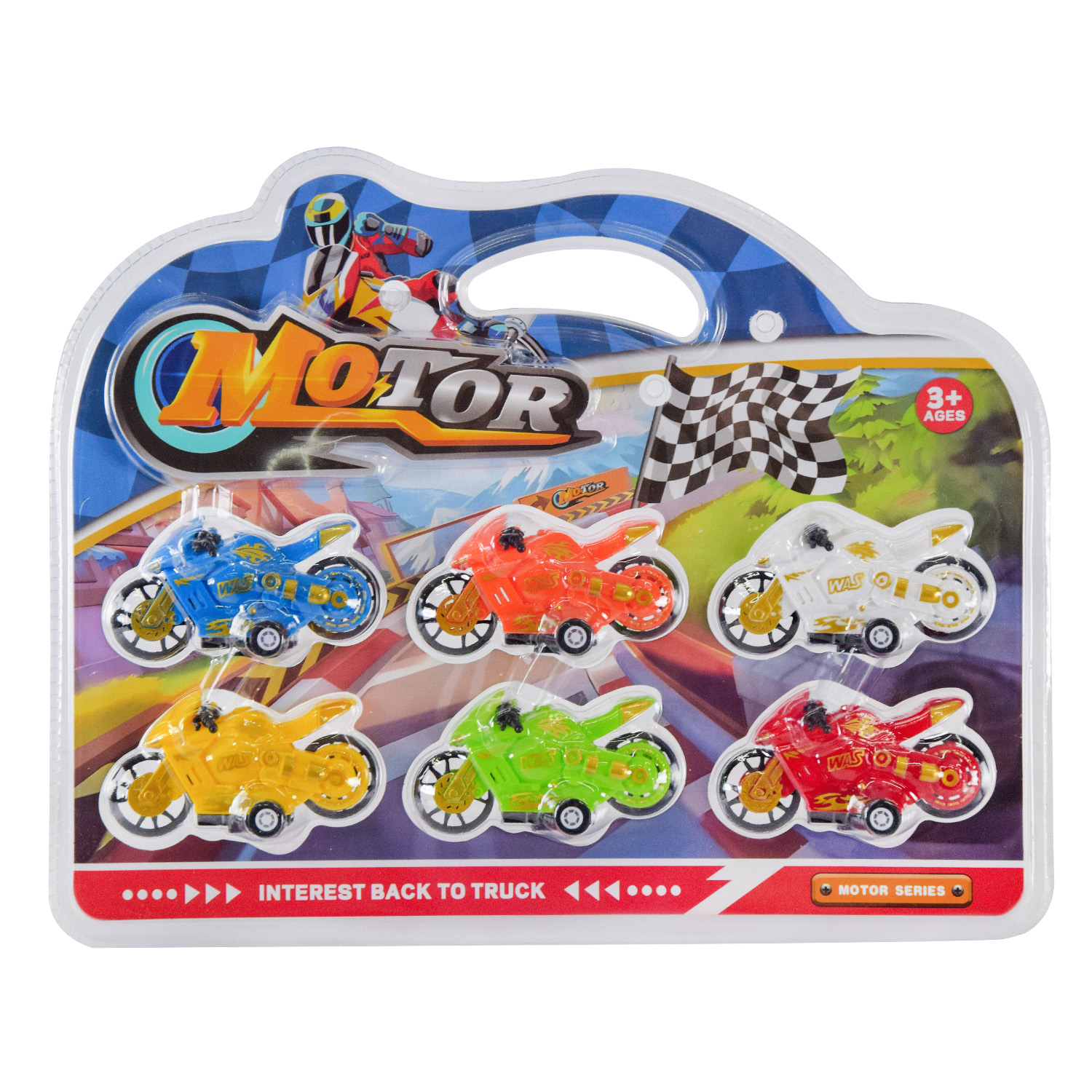 Набор мотоциклов арт. K69-2 (168шт/2) 6цветов в наборе, планш. 32*25см