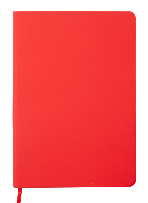 Блокнот діловий TOUCH ME LOGO2U А5, 96арк., клітинка, обкладинка зі штучної шкіри, червоний