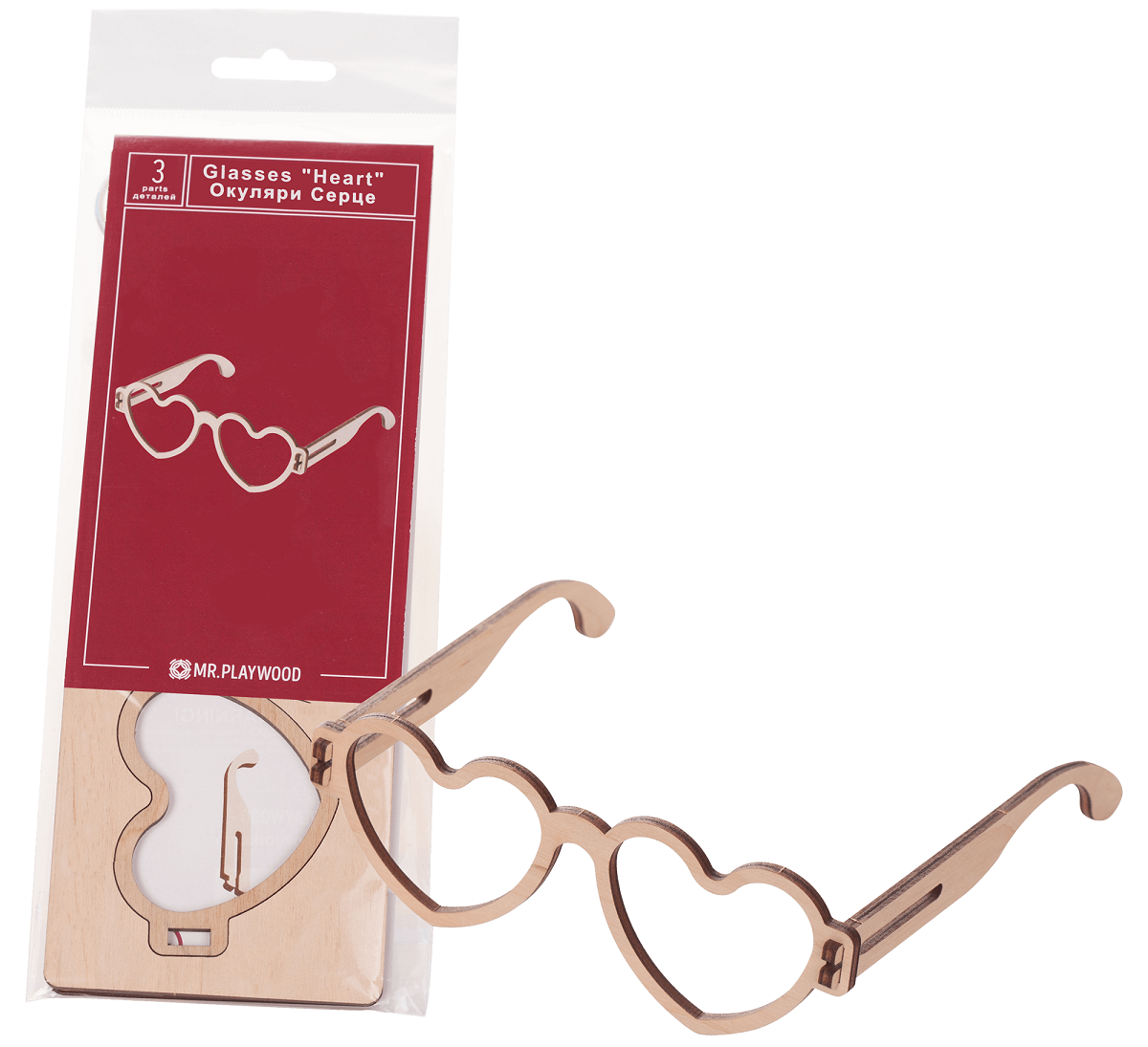 Дерев'яна модель "Окуляри "Серце"
