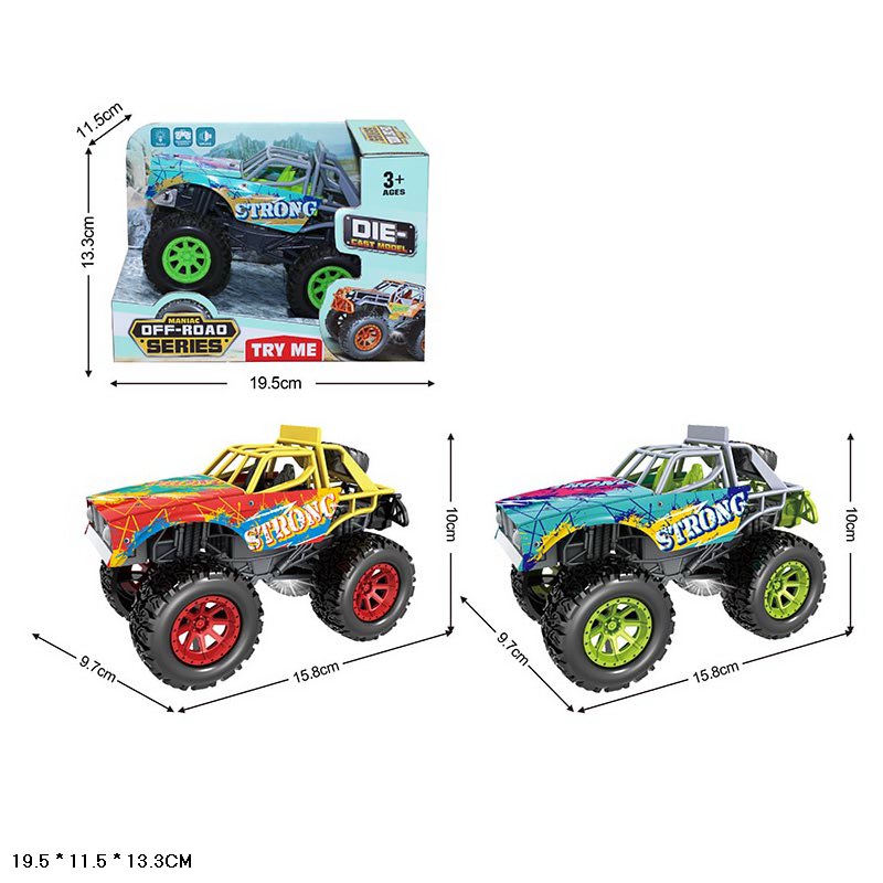 Машина метал арт. Z250D (96шт/2) батар.,свiтло,звук,2кольора, короб. 19,5*11,5*13,3см