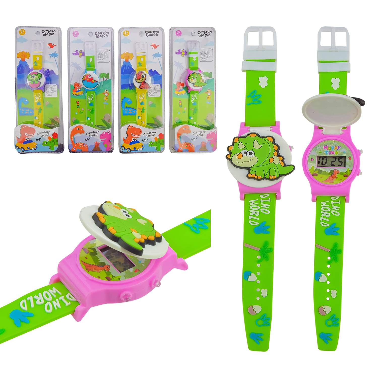 Годинник дитячий арт. DA9019C (480шт/2) 4 види, планшет. 26*8*2,5 см