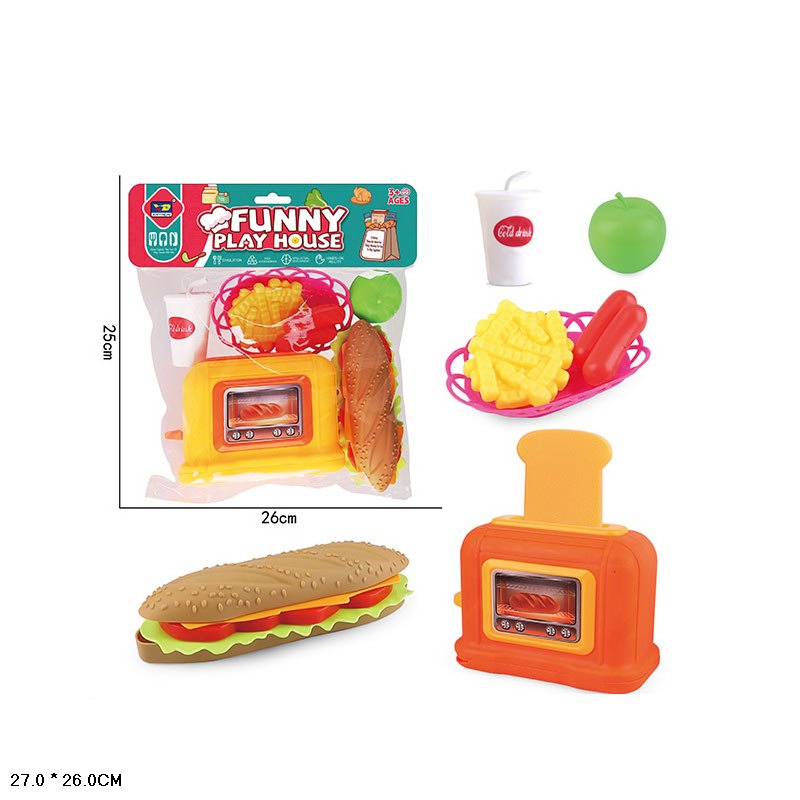 Кухня арт. 345-8C (108шт/2) продукти, тостер, аксес пакет 26*8*25 см