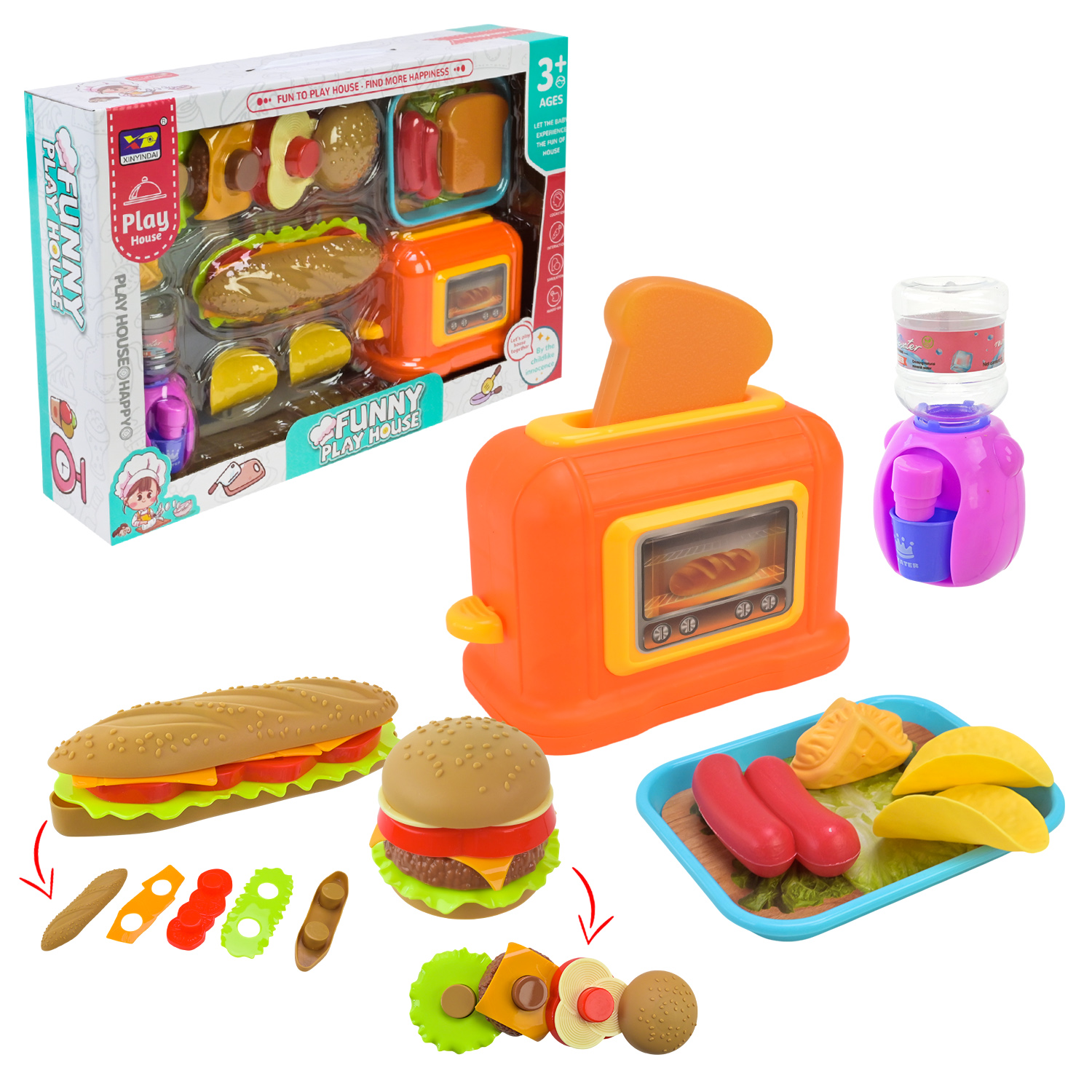 Кухня арт. 345-18B (36шт/2) продукти, мийка, аксес короб. 40*9*26 см