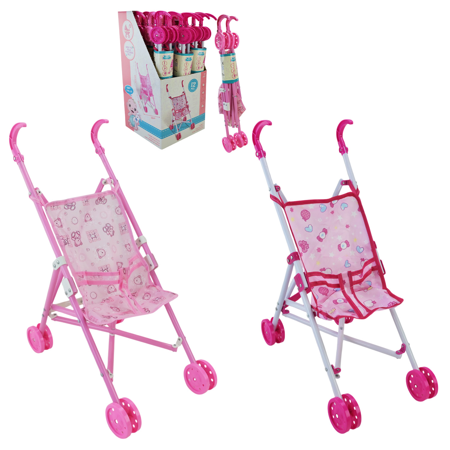 Візочок арт. 239CZ (48шт/2)   тростинка, пластик(4дисп*12 шт) ціна за 1 шт 2 види, у диспей боксі 27*28*55 см