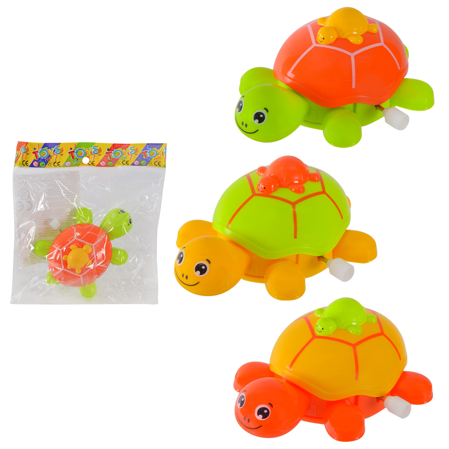 Тваринка заводна арт. 6622B (480шт/2) черепашка 3 кольори мікс, пакет 10*8*5см
