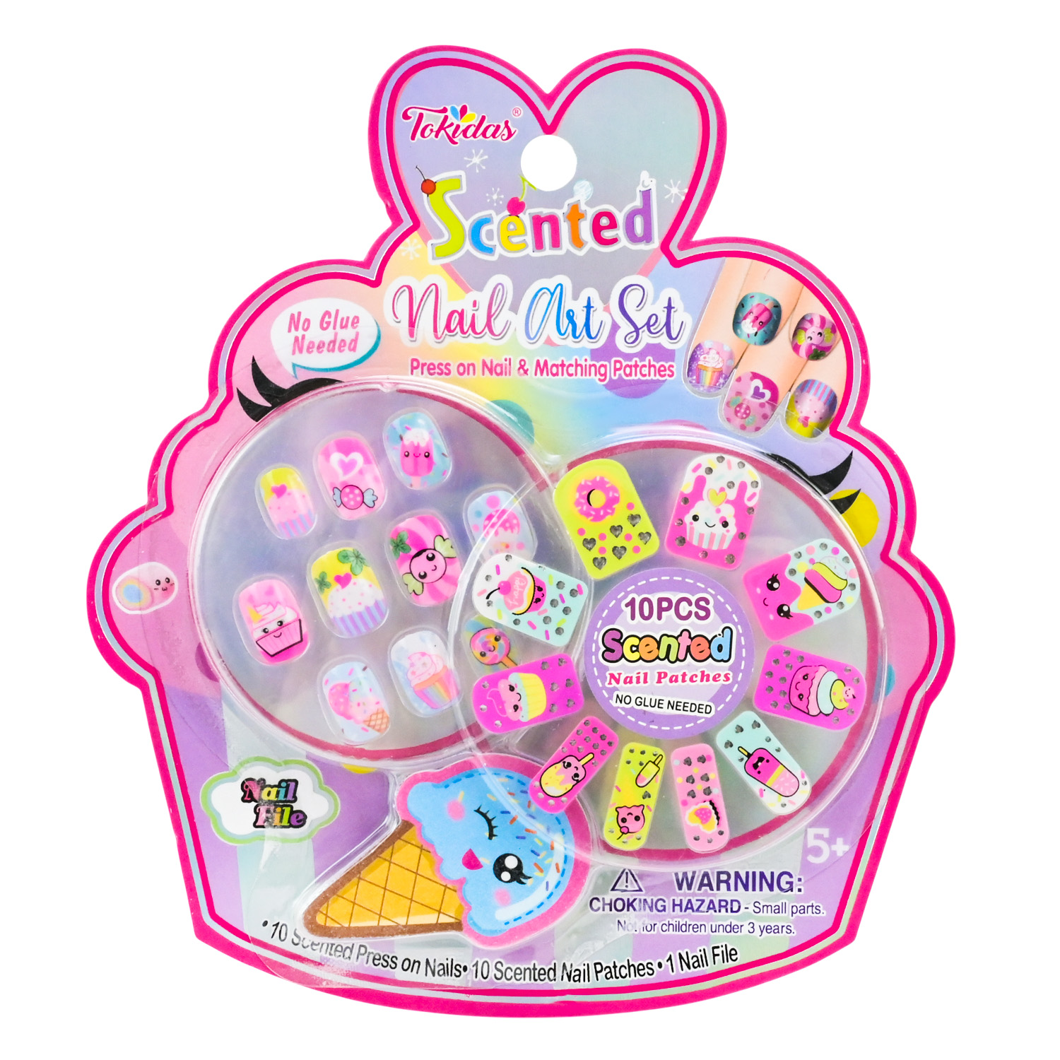 Аксесуари для дівчат арт. T05NA S (96шт/8)   накладні нігті, наліпки,пилочка короб.16*1*18 см