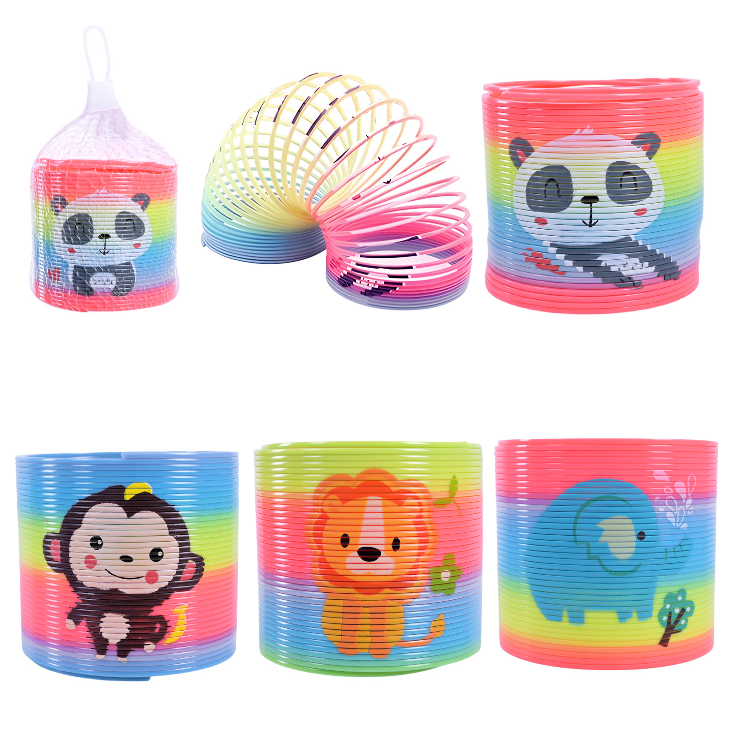 Пружинка "Веселка" арт. BY807-1M(288шт/2) мікс малюнків, у сітці 8,7*8,7*14 см