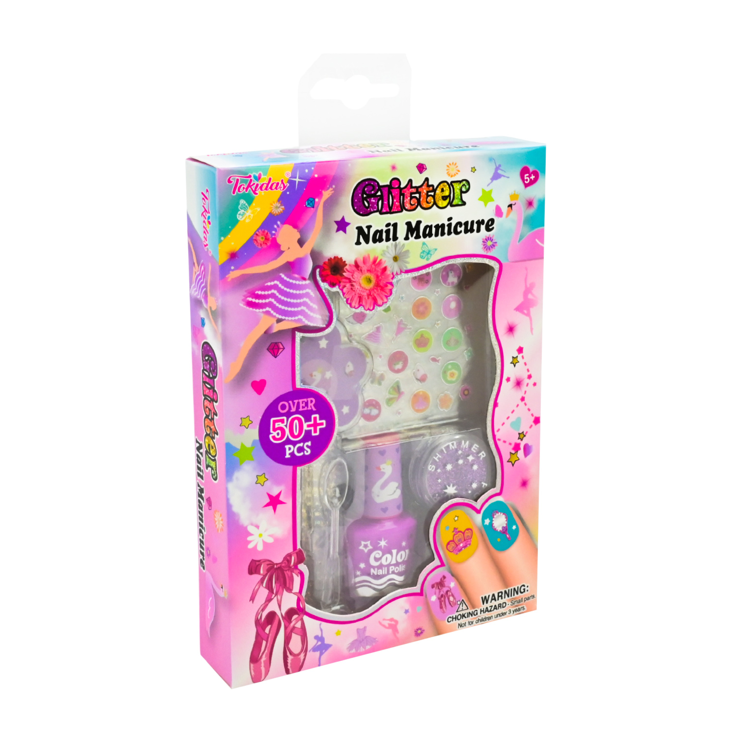 Манікюр набір арт. N01BA (48шт/8) лак на водній основі, наліпки, аксес короб.12*2,5*17 см