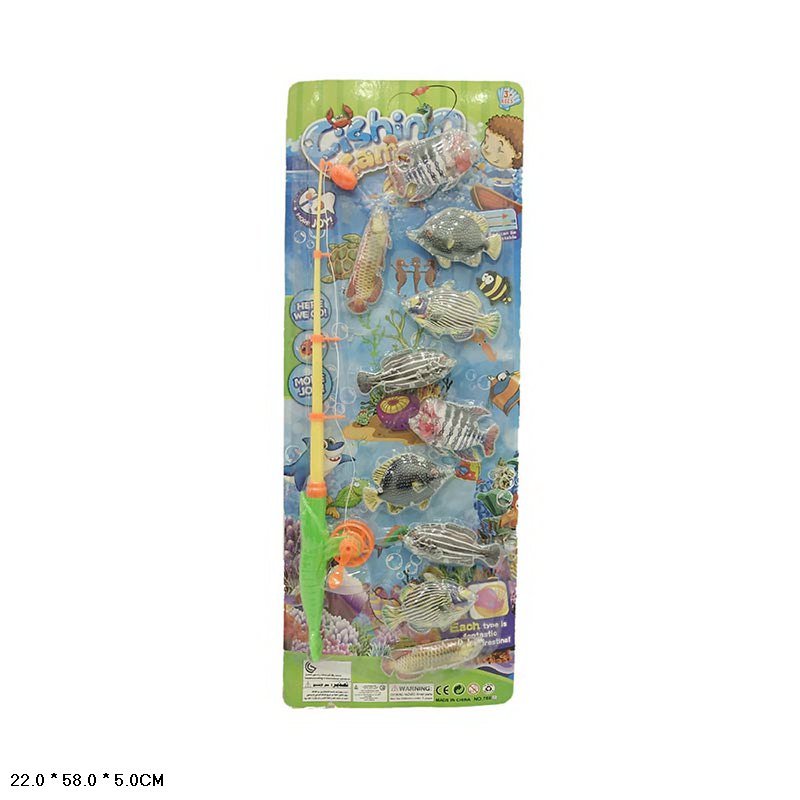 Рибалка арт. 755B (120шт/2) вудка, 10 рибок, планшет 22*58*5см